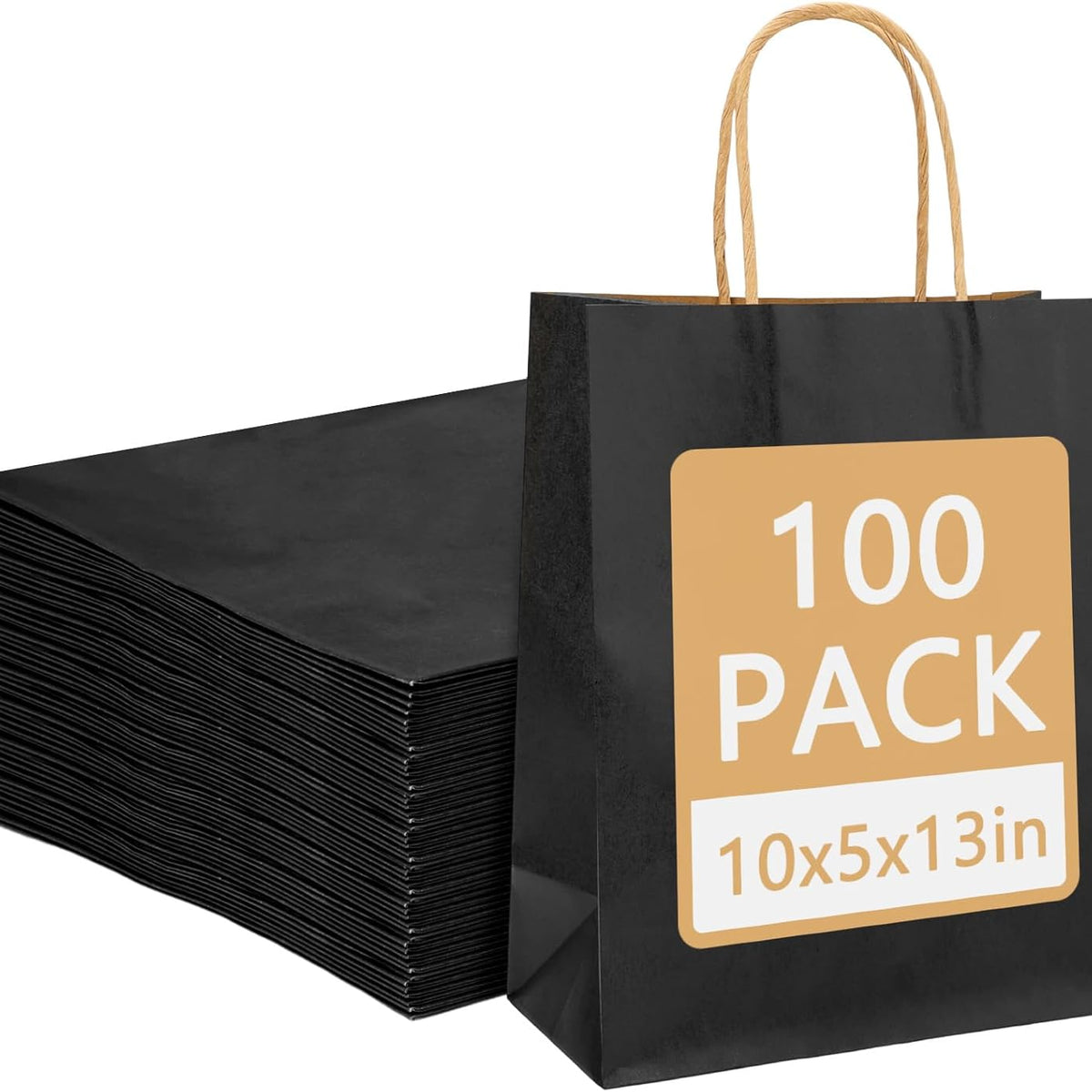 Paper Bags£¬Black,100pcs,10*5*13 Inch