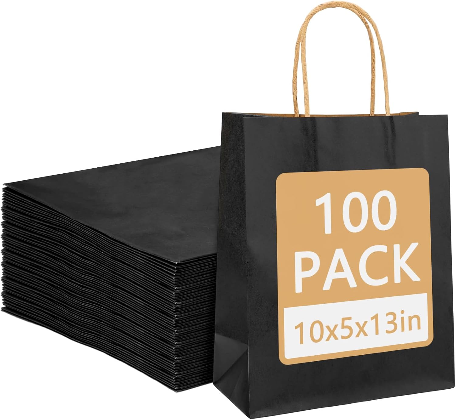 Paper Bags£¬Black,100pcs,10*5*13 Inch