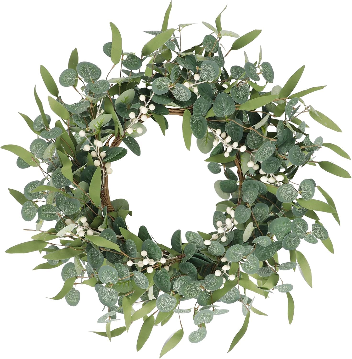 Artificial Flower Plants,20" Artificial Eucalyptus Wreath