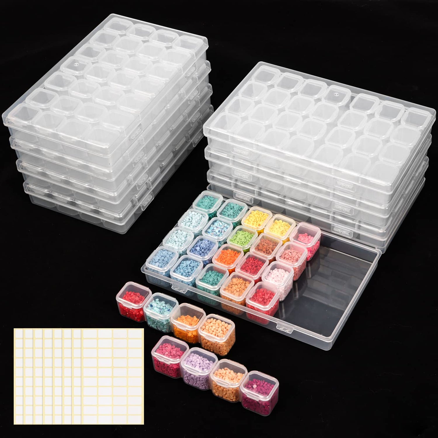 Plastic Storage,224-Slot Bulk Diamond Painting Organizers
