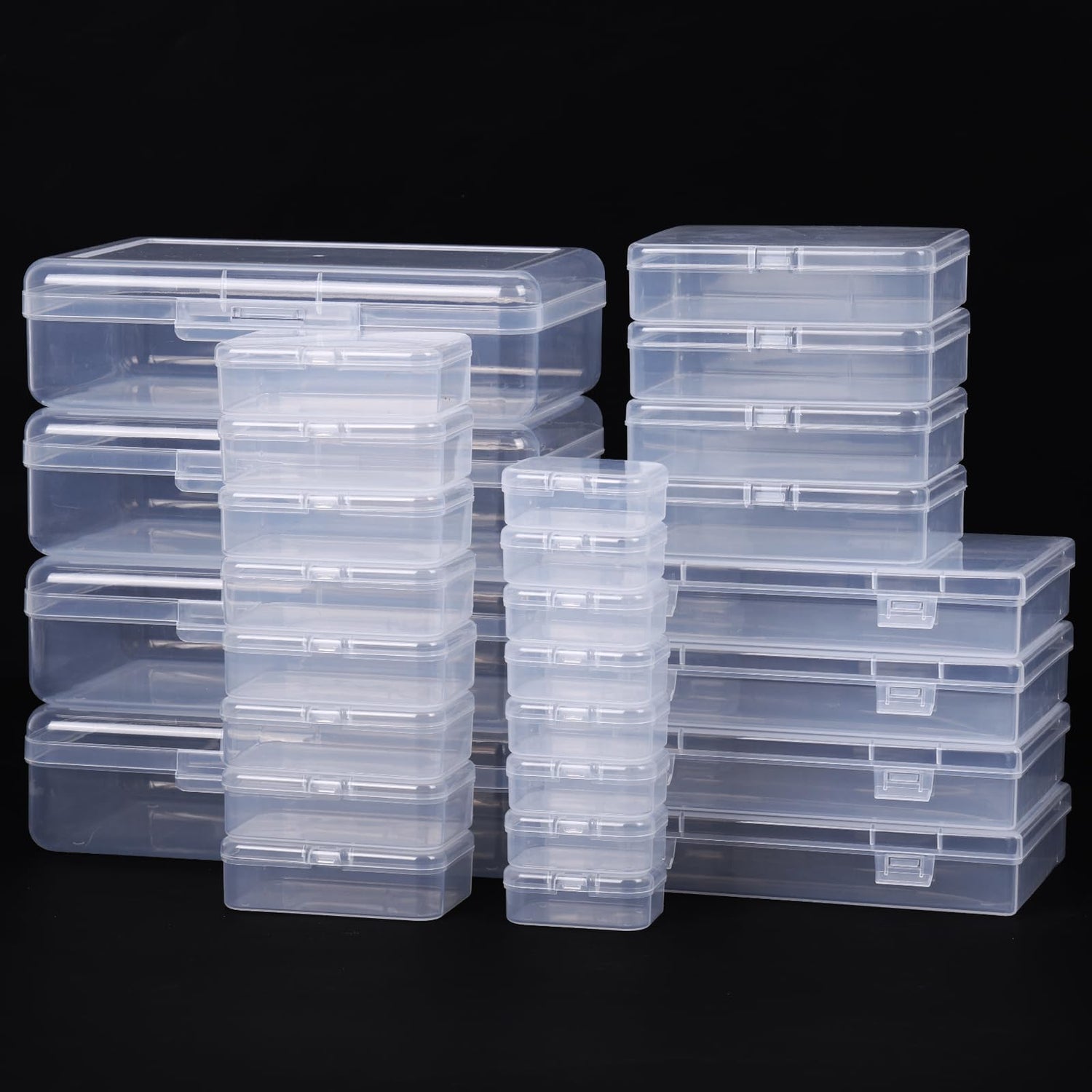 Plastic Storage,28-Piece Mixed-Size Plastic Storage Box Set with Lids