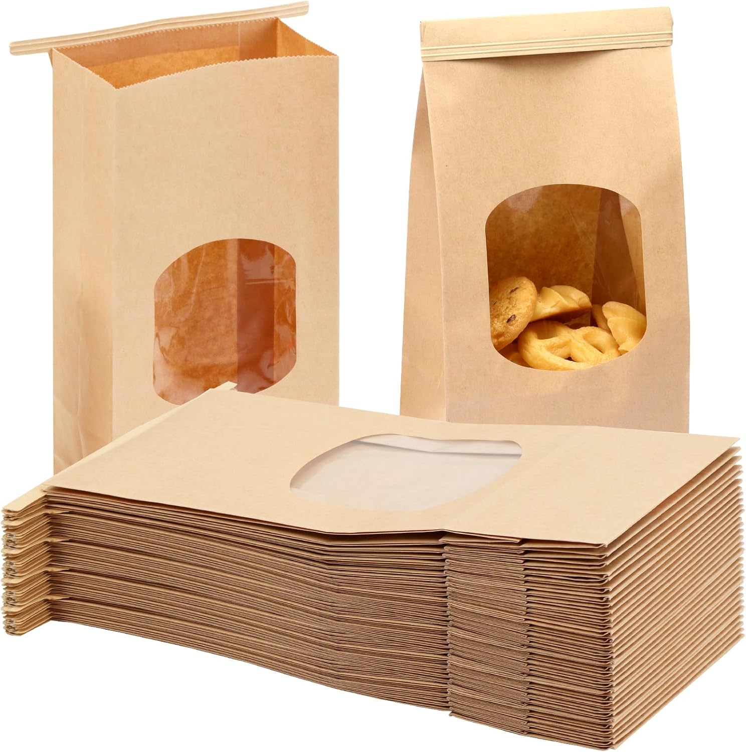 Paper Bag,Brown,100pcs,4.5*2.36*9.6 inch