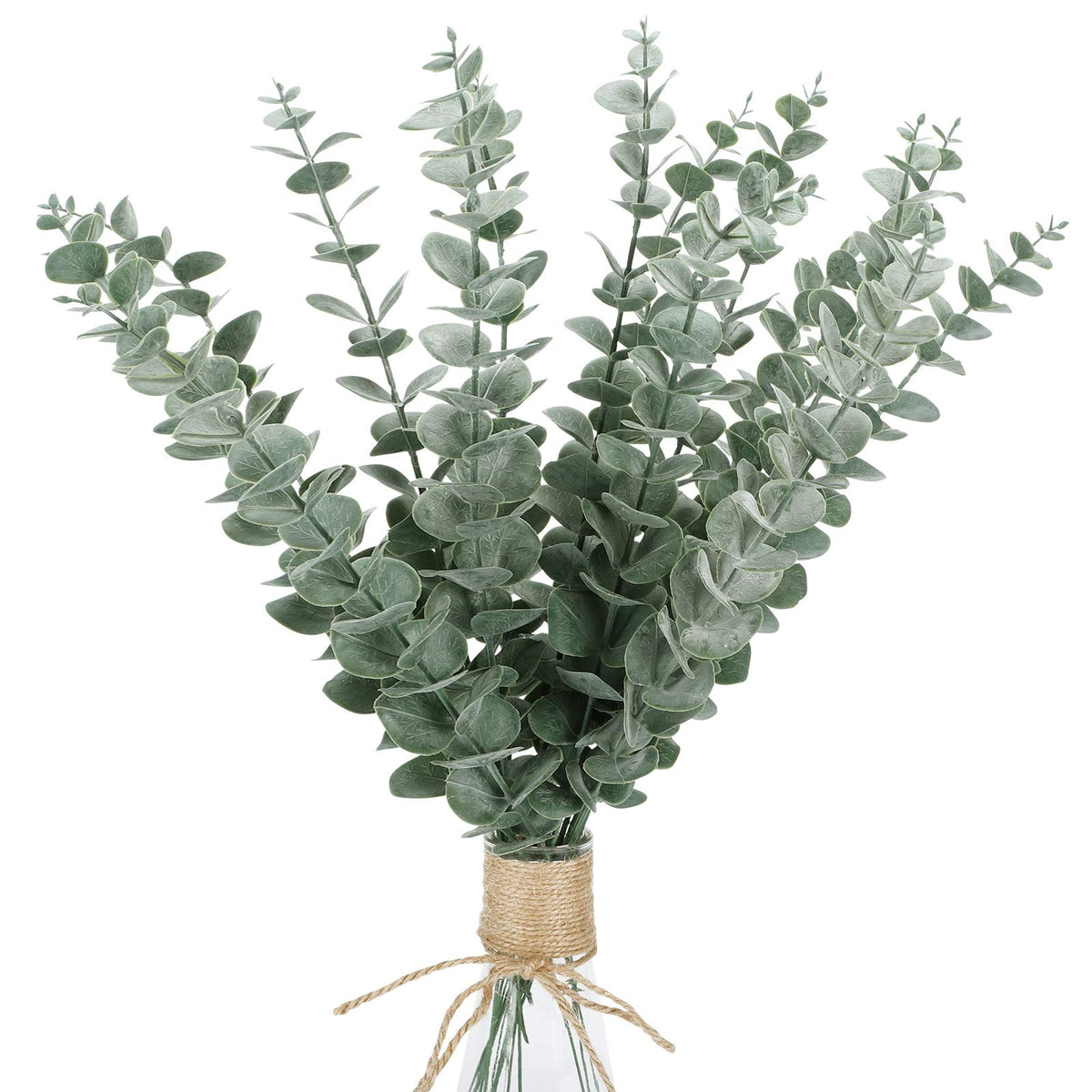 Artificial Flora,15-Count Artificial Eucalyptus Stems - 18" Faux Greenery Branches for Floral Arrangements
