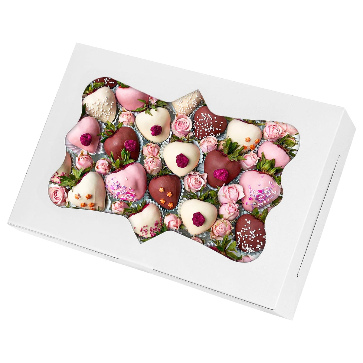 Paper Box,36 Pack Window Bakery Boxes - 12x8x2.5 Inch Cookie Containers for Professional Use