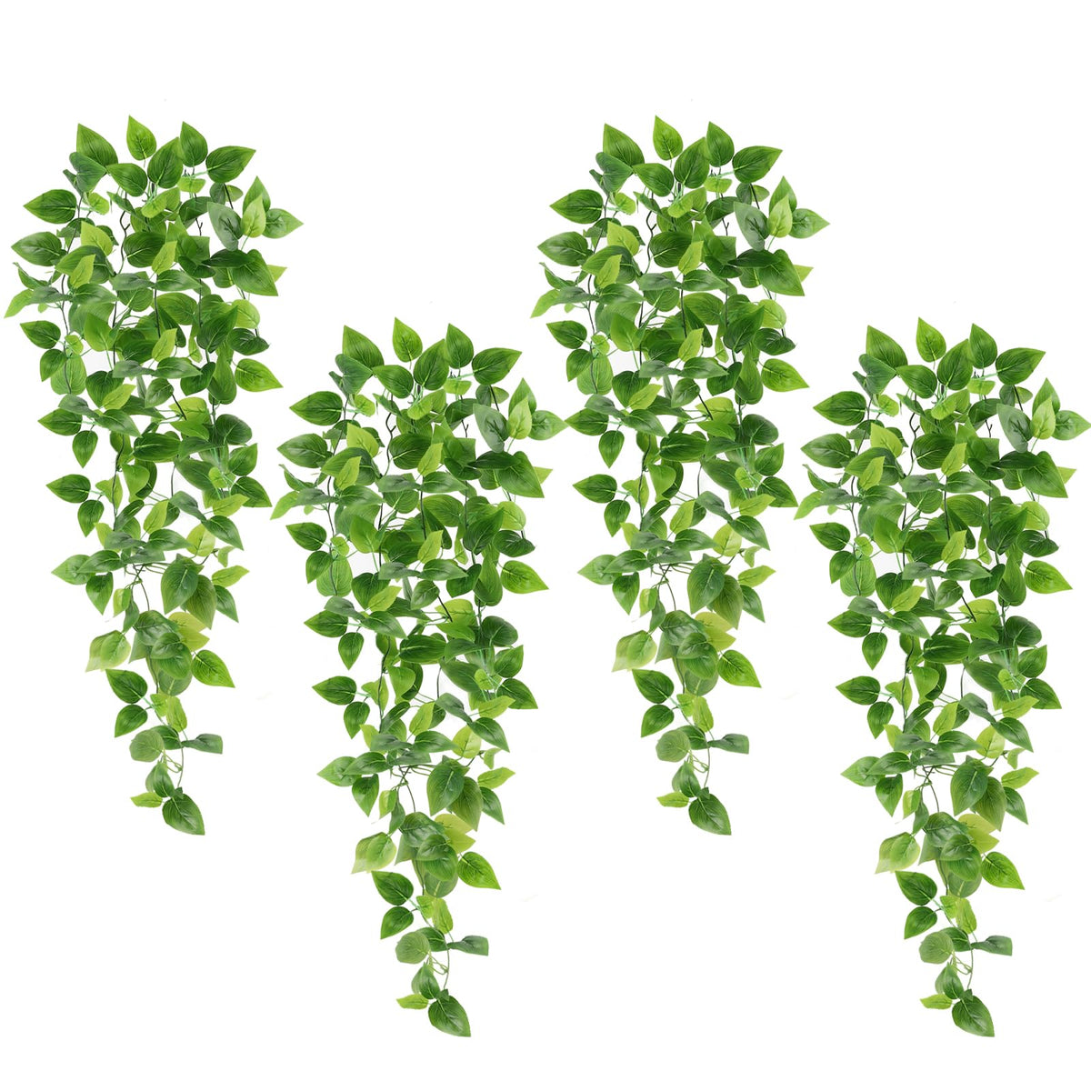 Artificial Flora,Set of 4 Artificial Hanging Plants (3.6FT Each)