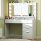 Dresser,39.3" Vanity Desk with LED Mirror, White Dressing Table with 5 Drawers