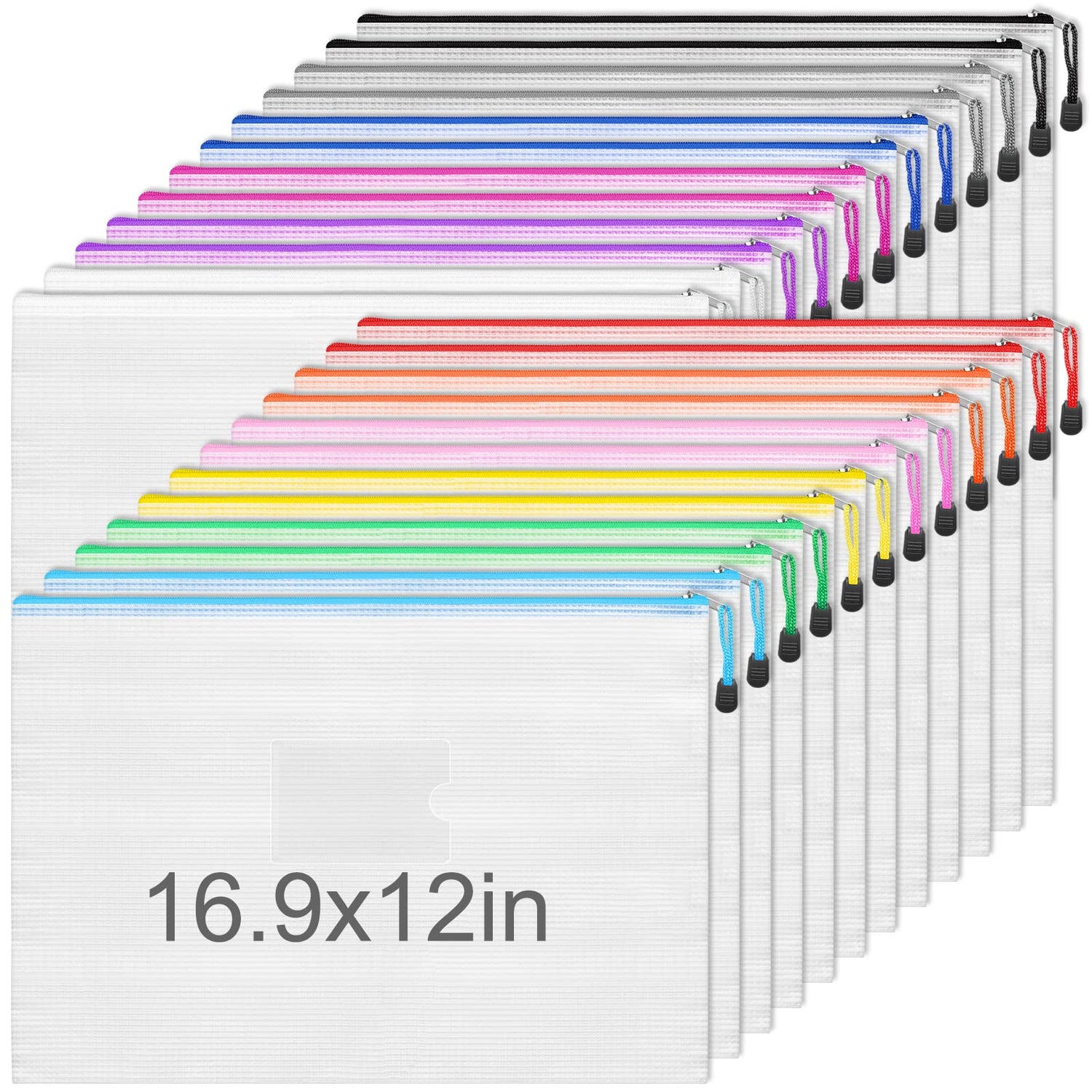 Mesh Zipper Bags,24pc A3 Mesh Zipper Pouches - Board Game & Document Storage Solutions