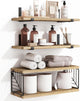Floating Shelves,Rustic Brown, 3+1 Tier,15.8 Inch