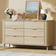 Storage Cabinets & Lockers,Mid Century Modern Fluted Dresser, 6-Drawer