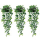 Artificial Flora,3 Pack Artificial Hanging Greenery with Black Pots for Home Decor