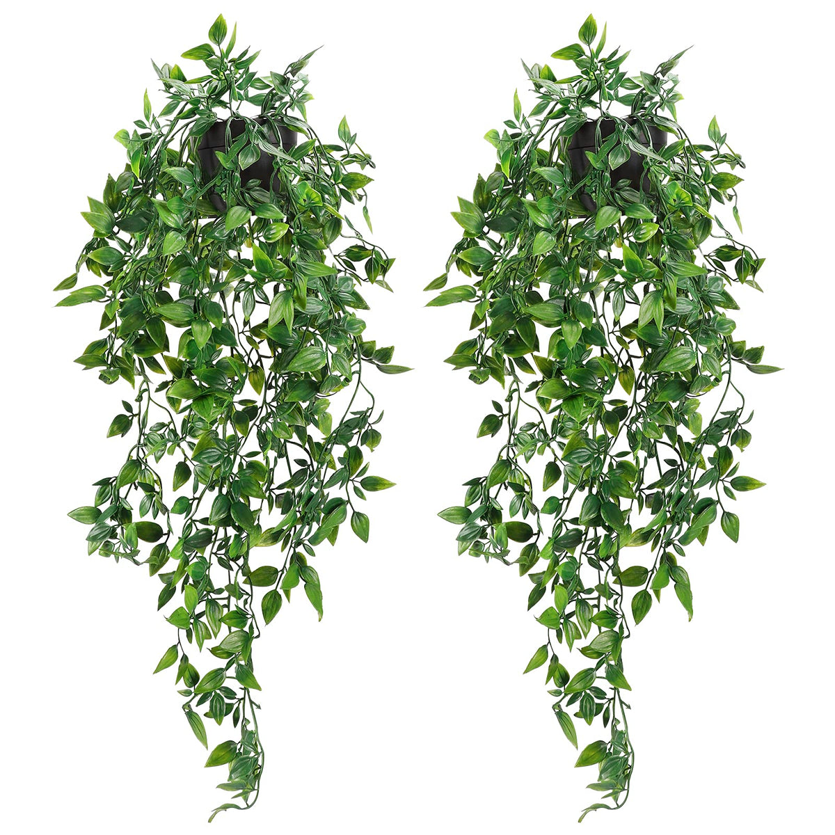 Artificial Flora,2 Pack Artificial Hanging Plants with Pots for Indoor & Outdoor Decoration