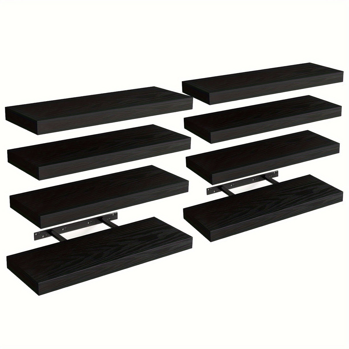 SUPERLELE 8-Piece Floating Shelves for Wall, Wall Mounted Rustic Wood Shelves