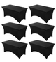 Table Cloths,Black,6 Pack,6 Feet,72L x 30W x 30H Inch