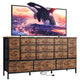 Storage Cabinets & Lockers,63 Inch Extra Wide TV Stand with 16 Drawers, Rustic Brown