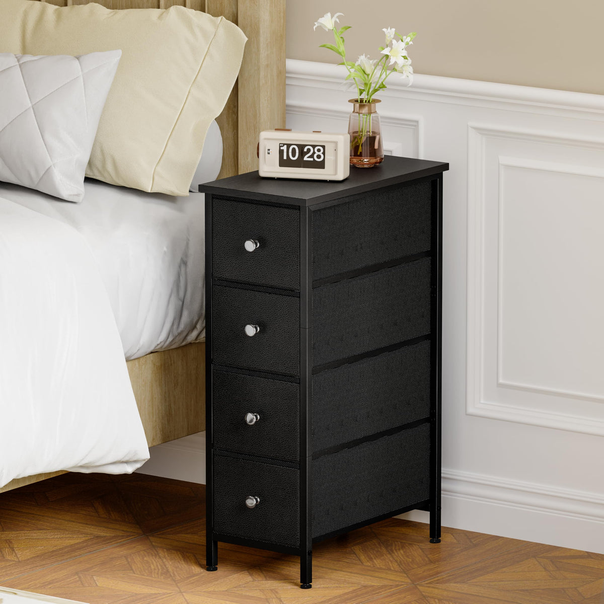 Storage Cabinets & Lockers,Slim 4-Drawer Storage Cabinet,Black