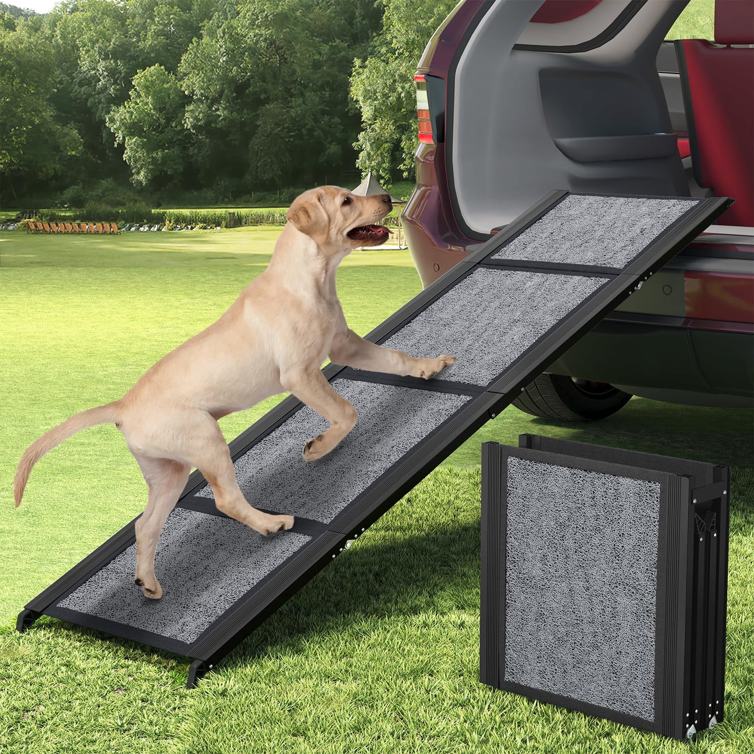 Pet Steps & Ramps,71" Extra-Length Folding Dog Ramp for Cars