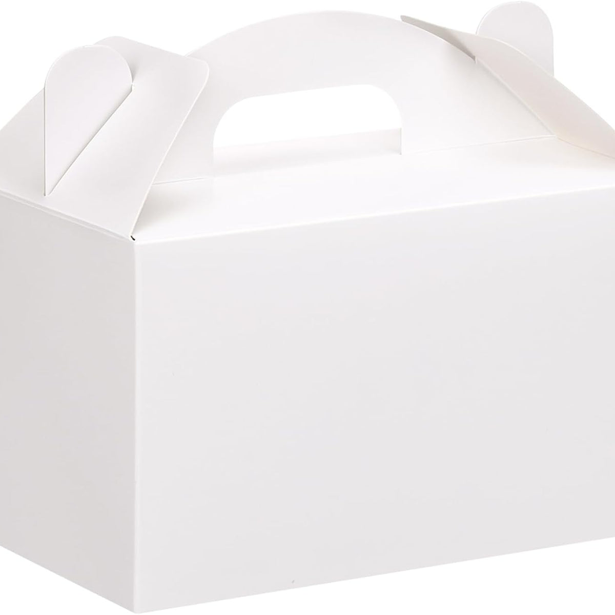 Paper Box,48-Piece White Gable Treat Boxes with Handles (6x3.5x3.5 Inches) for Party Favors