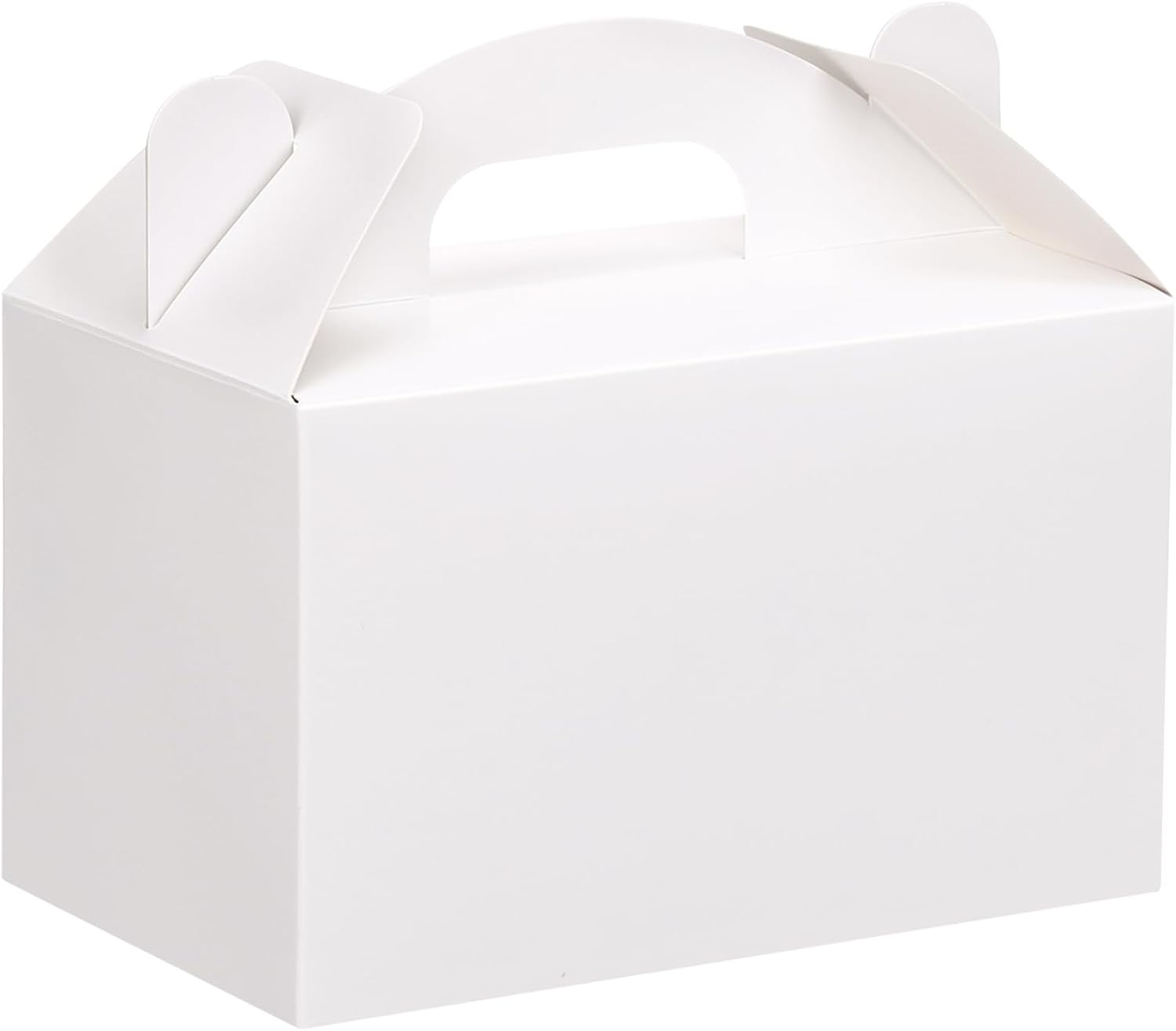 Paper Box,48-Piece White Gable Treat Boxes with Handles (6x3.5x3.5 Inches) for Party Favors