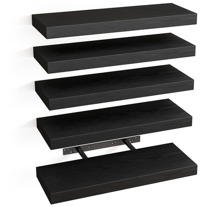 SUPPERLELE 5-Pieces 15.8in Floating Wall Shelves in MDF Wall Mounted Shelves