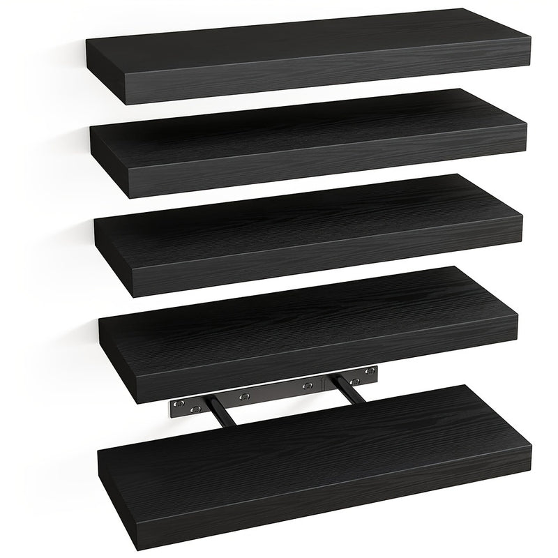 SUPPERLELE 5-Pieces 15.8in Floating Wall Shelves in MDF Wall Mounted Shelves
